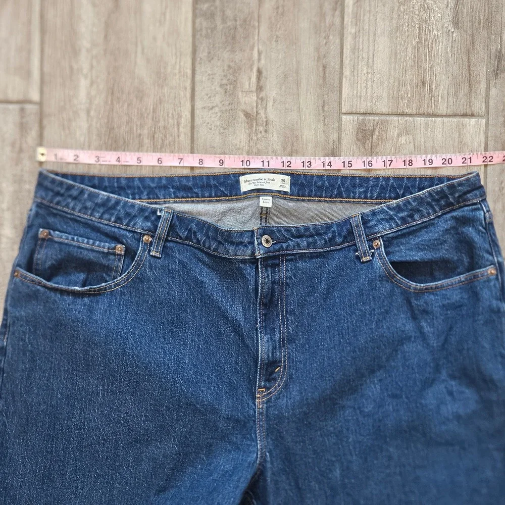 Abercrombie & Fitch 90s Relaxed Jean Women Size 36 Long Curve Love High Rise - Picture 5 of 11